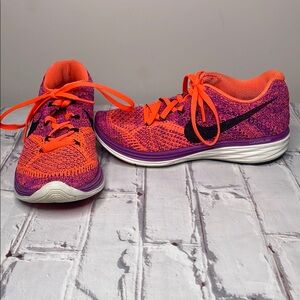 Nike Orange and Purple Women's Athletic Running Shoes